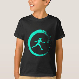 Badminton Frau Mädchen Sport Hobby Kreis T-Shirt