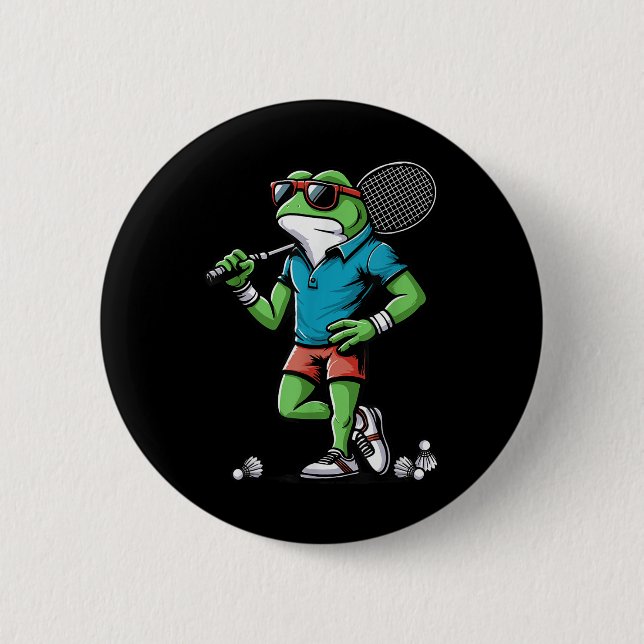 Badminton Frosch Shuttle Poona  Button (Vorderseite)