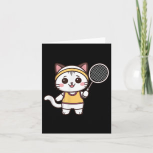 Badminton Funny Cat Women Girls Badminton Player K Karte