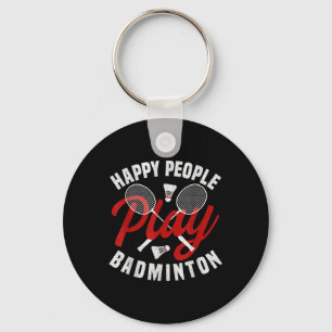 Badminton Game Coach Happy Shuttle Badminton Playe Schlüsselanhänger