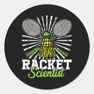 Badminton-Geschenk-Shuttle-Racket-Wissenschaftler Runder Aufkleber