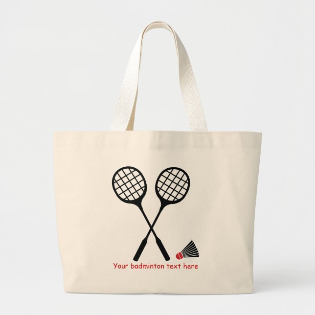 Badminton-Geschenke, Schläger und Shuttlecck-Brauc Jumbo Stoffbeutel (Vorne)