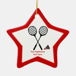 Badminton-Geschenke, Schläger und Shuttlecck-Brauc Keramik Ornament