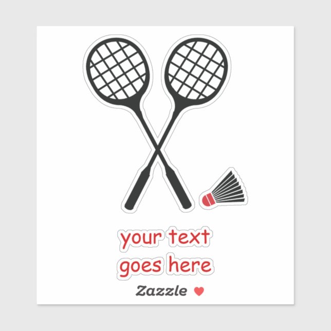 Badminton-Geschenke, Schläger und Shuttleservice Aufkleber (Blatt)