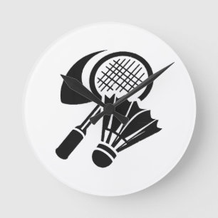 Badminton-Geschenkideen Runde Wanduhr