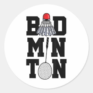 Badminton-Grafik Badminton-Spieler Federball Sport Runder Aufkleber