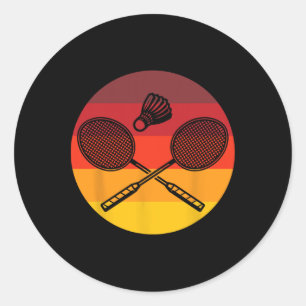 Badminton Graphic Badminton Player Shuttle Sports Runder Aufkleber