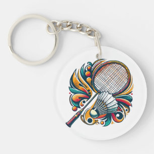 Badminton Graphic Schlüsselanhänger