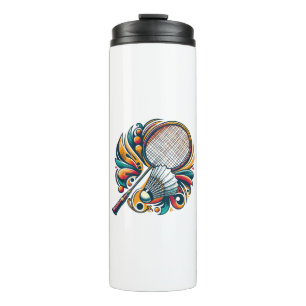 Badminton Graphic Thermosbecher