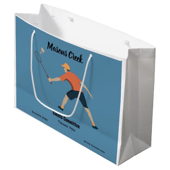 Badminton Große Geschenktüte (Vorderseite Schrägansicht)