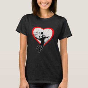 Badminton Heart Liebe Anti Valentinstag T-Shirt