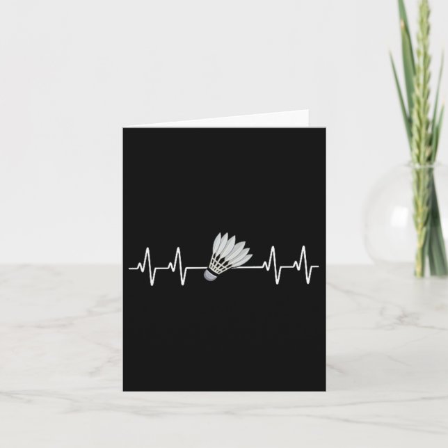 Badminton Heartbeat Liebe Badminton-Spieler Karte (Vorderseite)