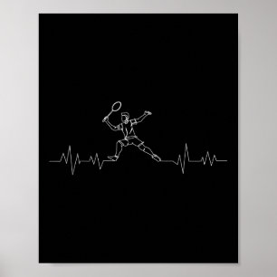 Badminton Herzschlag Shuttle Jungen Kinder Jugend Poster