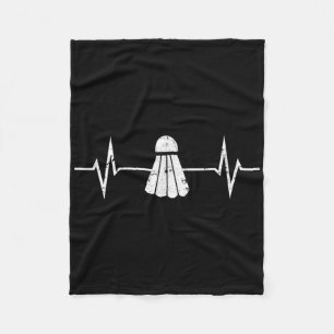 Badminton Herzschlag T-Shirt Grunge-Geschenk Spiel Fleecedecke