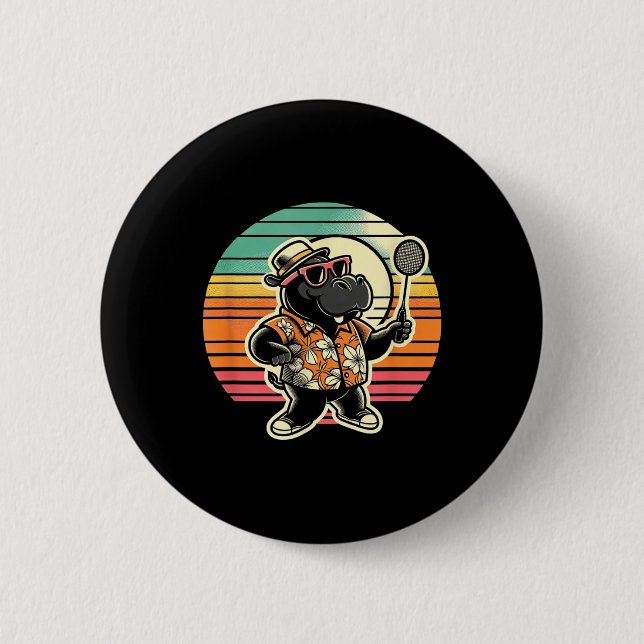 Badminton Hippo Shuttle Button (Vorderseite)