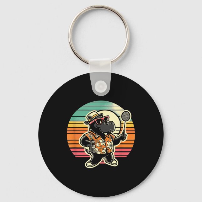 Badminton Hippo Shuttle  Schlüsselanhänger (Vorderseite)