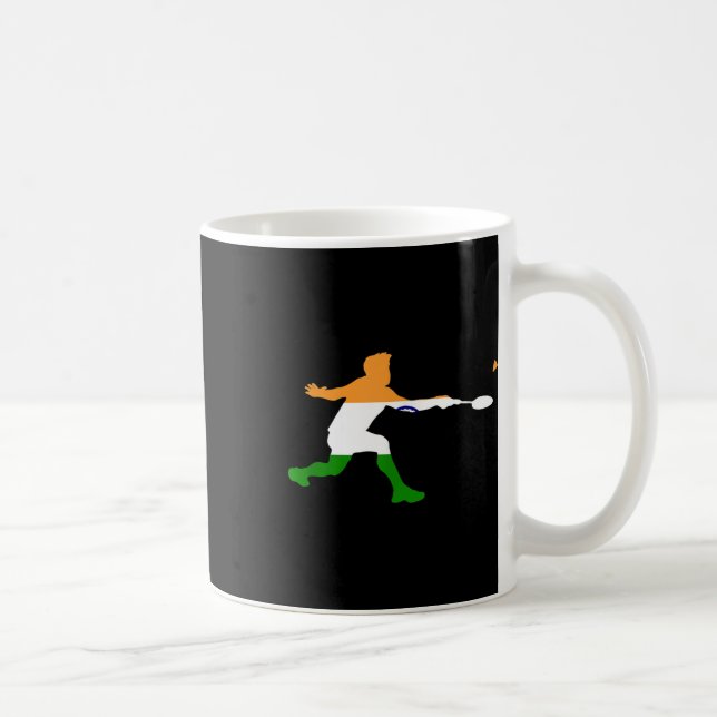 Badminton Indian Flag Racquet Shuttle Men Player Kaffeetasse (Rechts)