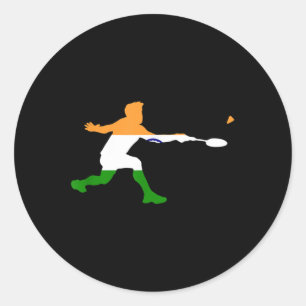 Badminton Indian Flag Racquet Shuttle Men Player Runder Aufkleber