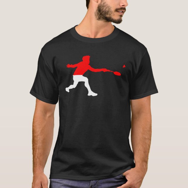Badminton Indonesian Flag Racquet Shuttlecock Men  T-Shirt (Vorderseite)