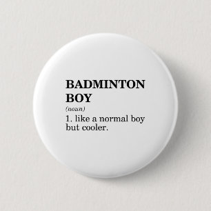 Badminton-Junge Substantiv Definition Federball Ba Button
