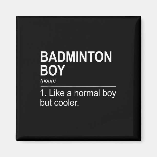 Badminton-Junge Substantiv Definition Shuttle Badm Magnet (Vorne)