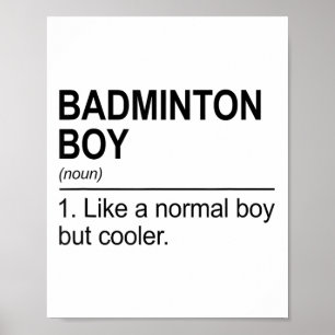 Badminton-Junge Substantiv Definition Shuttle Badm Poster