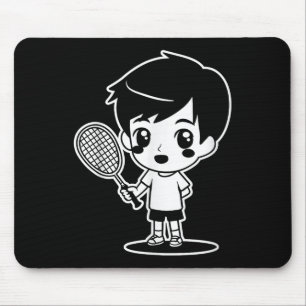 Badminton Kid Cartoon Racquet Sport Shuttle Mousepad