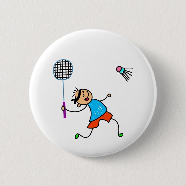 Badminton-Kind Button (Vorderseite)