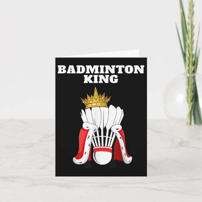 Badminton King _ Mens Badminton Player Shirt Boys Karte (Vorderseite)