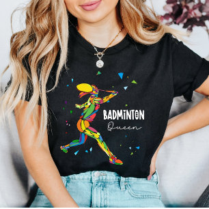 Badminton-Königin-Shirt Lebendiges abstraktes Desi Tri-Blend Shirt