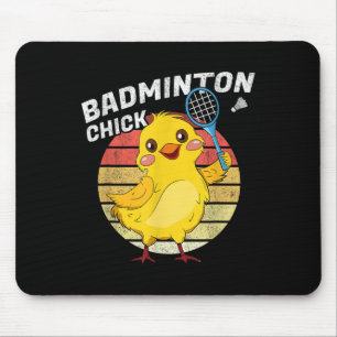 Badminton Küken Retro Huhn Federball Frauen Badmin Mousepad
