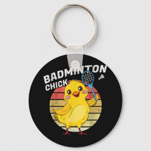 Badminton Küken Retro Huhn Federball Frauen Badmin Schlüsselanhänger