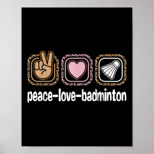 Badminton Leopard Print Women Girls Kinder Frieden Poster