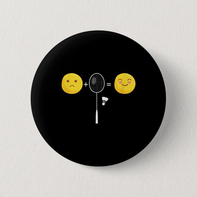Badminton Liebe Happy Team Player Coach Funny Shut Button (Vorderseite)