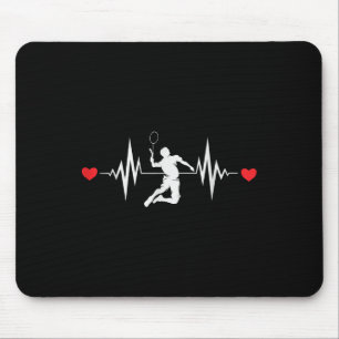 Badminton-Liebhaber Heartbeat-Kleidung Mousepad
