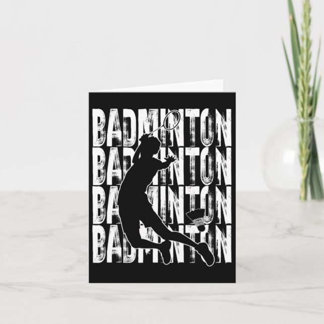Badminton liebt Thematik Grafik Design Karte (Vorderseite)