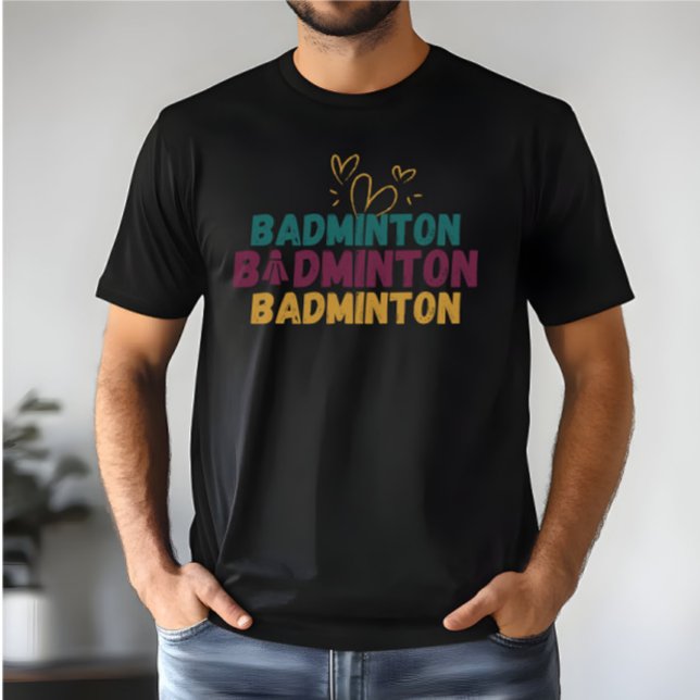 Badminton Lover - Niedliche Shuttlecock & Hearts T-Shirt (Von Creator hochgeladen)