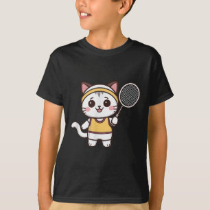 Badminton Lustige Katze Frauen Mädchen Badminton-S T-Shirt