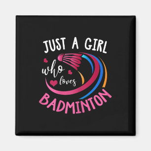 Badminton Mädchen-Shirt Lustiges Badminton-Spieler Magnet