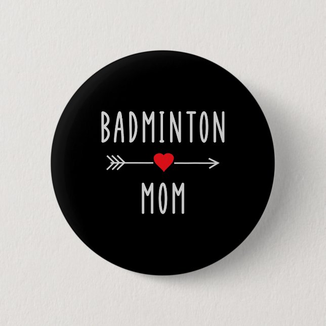 Badminton Mama Badminton Player Mama Gift Funny Ba Button (Vorderseite)
