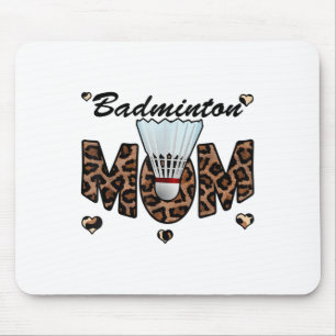 Badminton Mama Leopard Funny Badminton Mama Mütter Mousepad