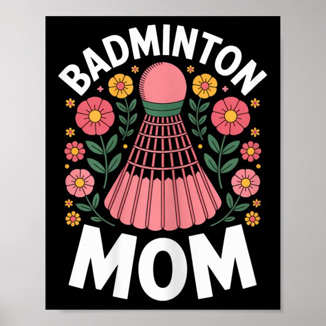 Badminton-Mama-Shuttle Lustiges Badminton  Poster (Vorne)