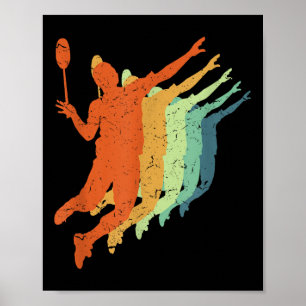 Badminton, Männer Kinder, Retro, Vintag, Badminton Poster