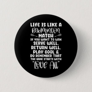 Badminton Match Sport Player Racket Shuttle Games Button