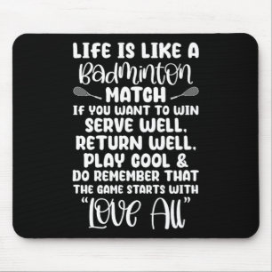 Badminton Match Sport Player Racket Shuttle Games Mousepad