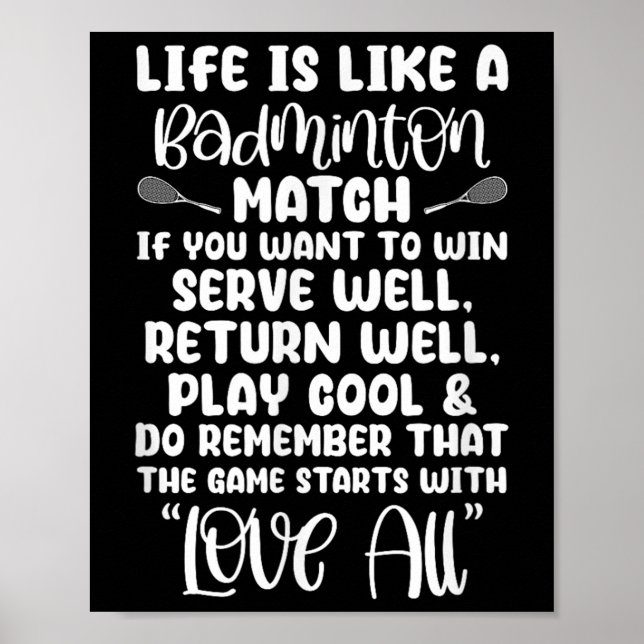Badminton Match Sport Player Racket Shuttle Games  Poster (Vorne)