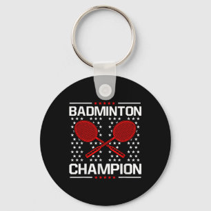 Badminton-Meister Badminton-Spieler Federball Spor Schlüsselanhänger