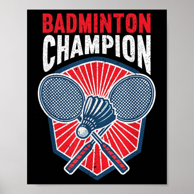 Badminton-Meister Lustiger Badminton  Poster (Vorne)