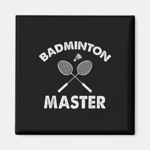 Badminton Meister Lustiger Badminton Spieler Shutt Magnet