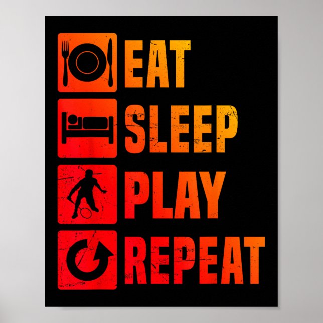 Badminton Mens Badminton Player Squash Shuttle Poster (Vorne)